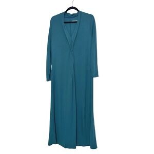 NEW Soft Surroundings Lagia Maxi Dress Teal Green Comfy Lagenlook Size PL